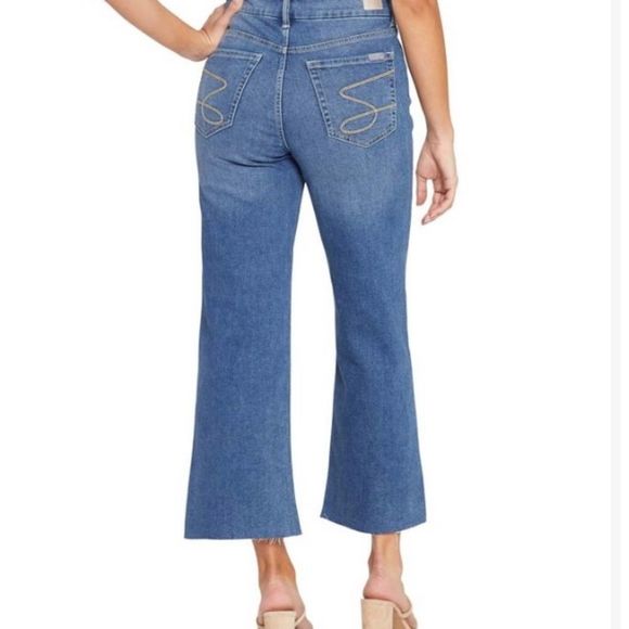 Women’s Size 14 Seven7 High Rise Wide Leg Cropped Jeans - Gauchos - Picture 3 of 9